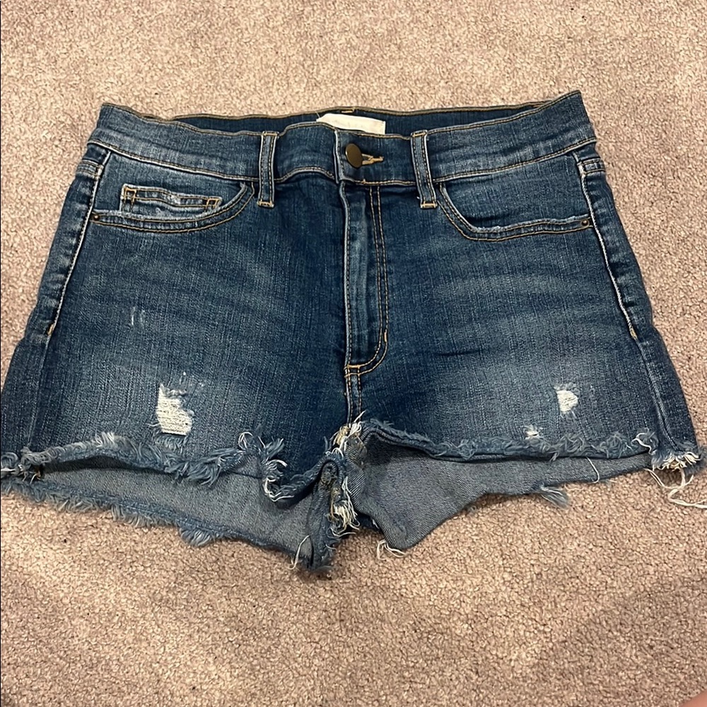 Altar'd State Blue Jean Shorts Distressed Cut-Off